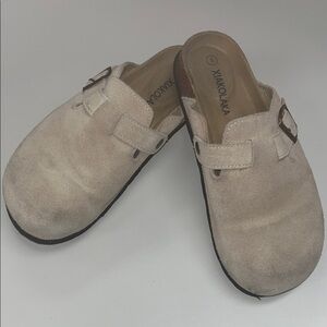 Cream Suede Mules size 8